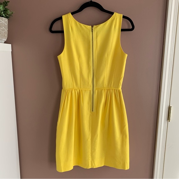 J. Crew yellow basket weave shift dress size 2 - Picture 2 of 9